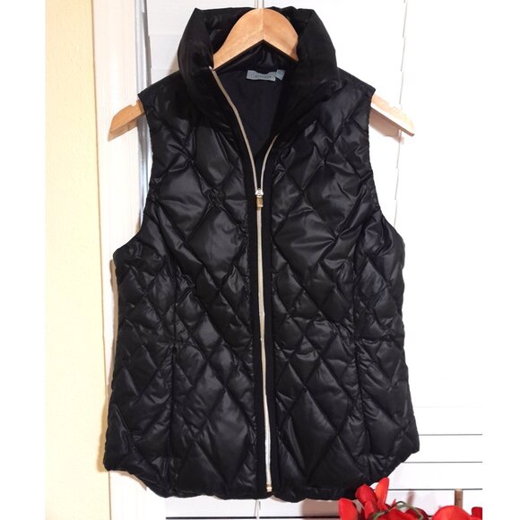Goose Down Black 2 Pocket Full Zip Athleta Puffer Vest sz Small - Picture 1 of 6